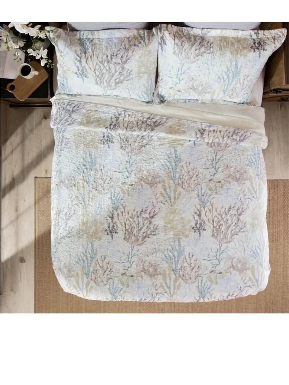 Carstens Coastal Beach Bedding Set, Nautical 2-Piece Microfiber Ocean Quilt Twin